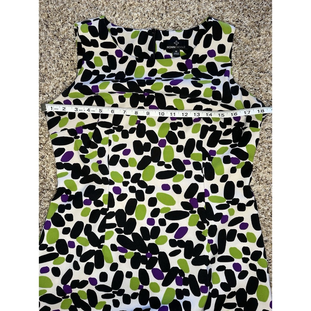 Ronni Nicole Sleeveless Sheath Dress Women's Size 10 Multi Color Knee Length - Picture 8 of 8
